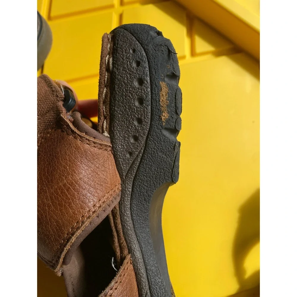 Earth Spirit Fisherman Leather Hiking Brown Shoes Sandals 10.5 Granola Gorpcore‎